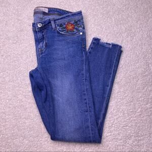 Zara Basic Z1975 Skinny Embroidered Raw Hem Jean 4